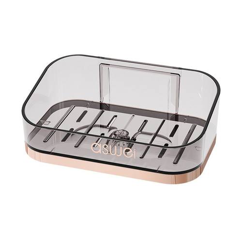 新品壁挂香皂盒家用浴室免打孔轻奢透明肥皂架双层沥水肥皂香皂架 - 图3