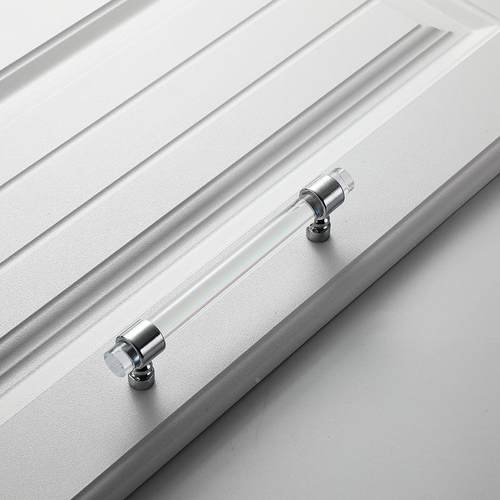 透明亚克力拉手衣柜柜门橱柜抽屉鞋柜门把手黑色单孔拉手定制 - 图2