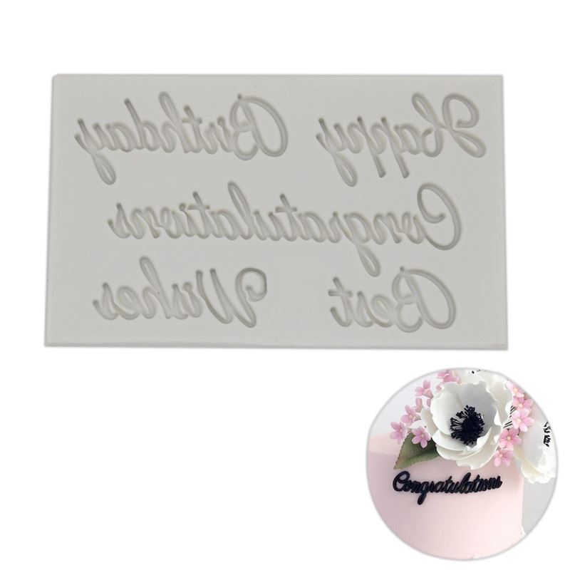 翻糖英文字母 生日快乐手工DIY巧克力蛋糕装饰硅胶模具 烘焙工具 - 图0