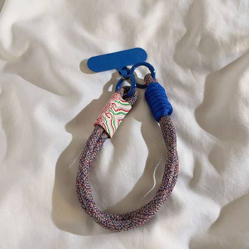 韩系ins彩色多巴胺编织绳长款手机挂绳斜跨长绳手提腕带外出通用 - 图1