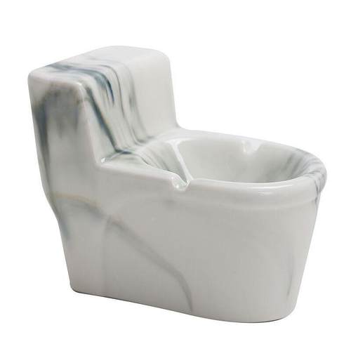 经典浴缸陶瓷烟灰缸创意时尚色釉防石纹马桶型白瓷烟灰缸加yLOGO - 图3