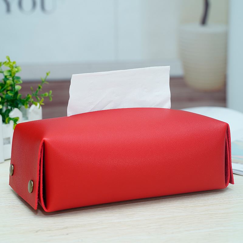 新款创意PU抽纸盒家用桌面防水纸巾盒酒店简约轻奢抽纸盒可印logo - 图0