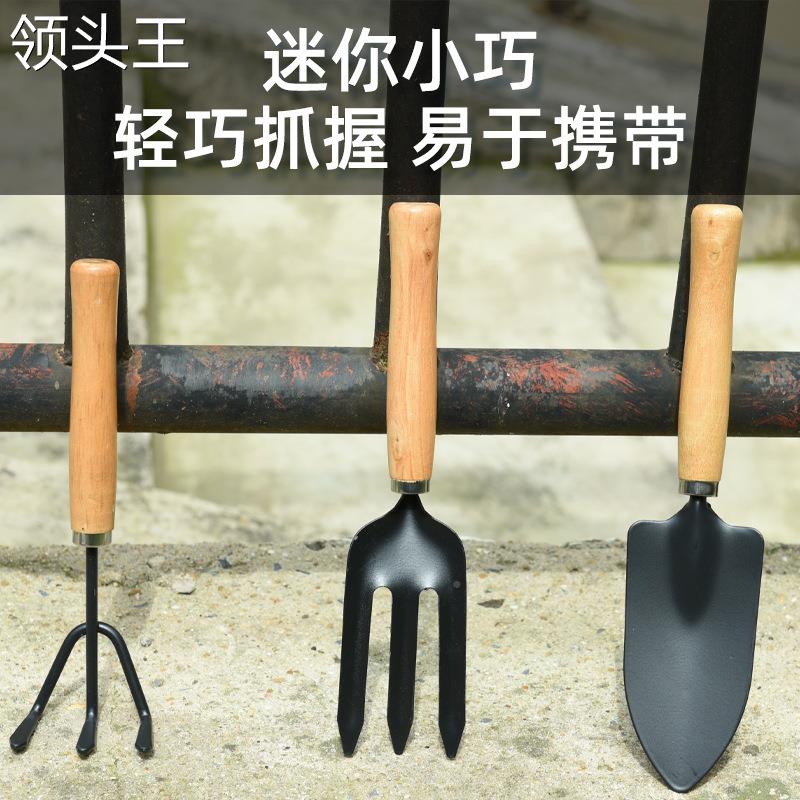 园艺工具三件套 迷你园林工具 多功能铲耙锹家用植物松土铲 - 图1