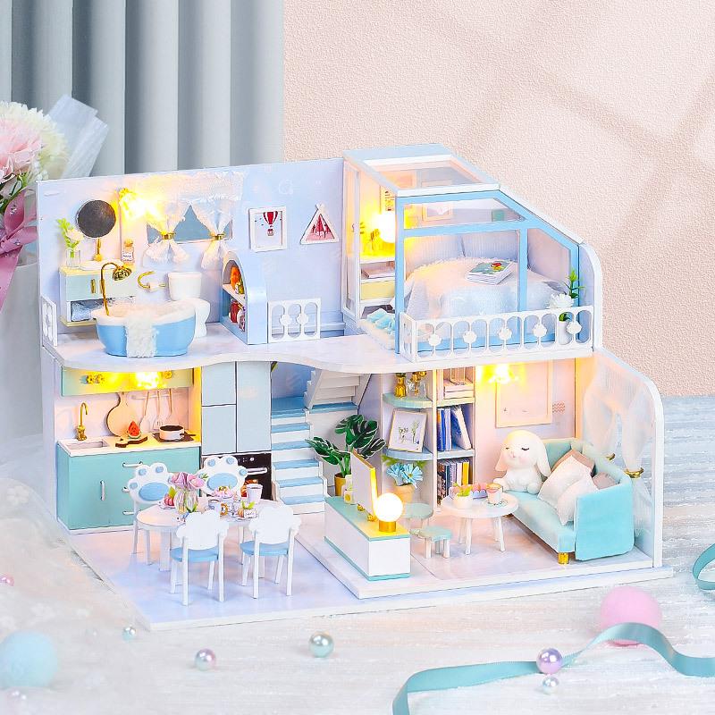 趣益雅DIY小屋蓝缈倾心手工创意阁楼小屋3d建筑拼装模型拼装礼物
