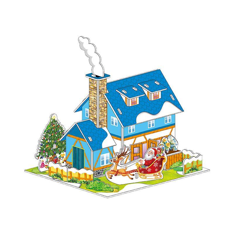 儿童益智3d立体拼图纸质积木模型圣诞地摊拼装玩具puzzle,淘宝优惠券,粉丝福利购,淘宝优惠卷