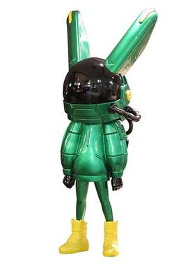 黑八科技兔台球公仔玻璃纤维雕塑门店俱乐部酒吧会所电竞引流大摆