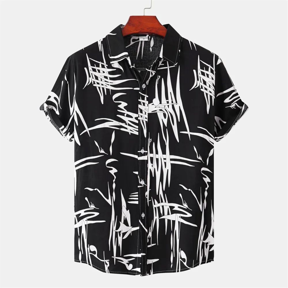 ew Simple ens Shirt 3d rint Casual Short-Sleeed op each arty - 图1