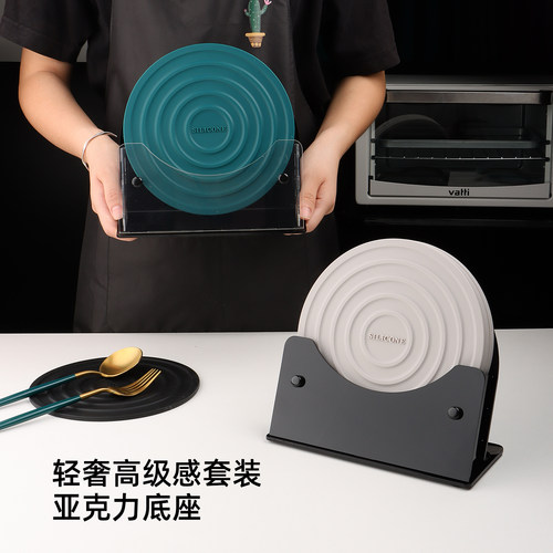 硅胶隔热垫唱片餐桌垫防烫垫餐台垫厨房砂锅垫家用杯垫碗垫餐盘垫 - 图2