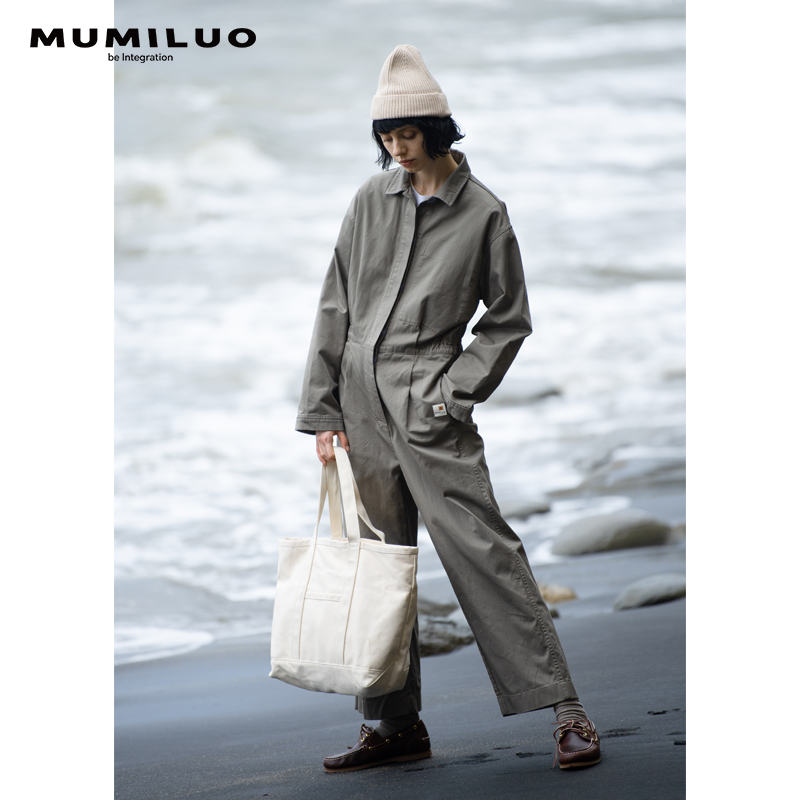 MUMILUO|工装连体裤女春季新款显瘦高级感帅气高腰春秋长袖连体衣 - 图2