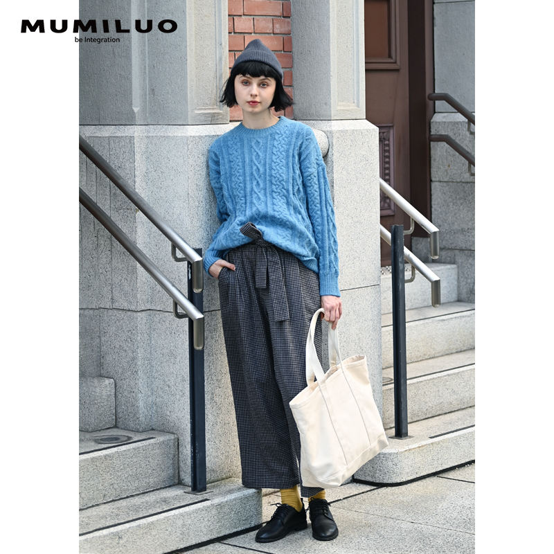 mumiluo 21fw毛呢阔腿裤新款休闲裤 慕米洛休闲裤