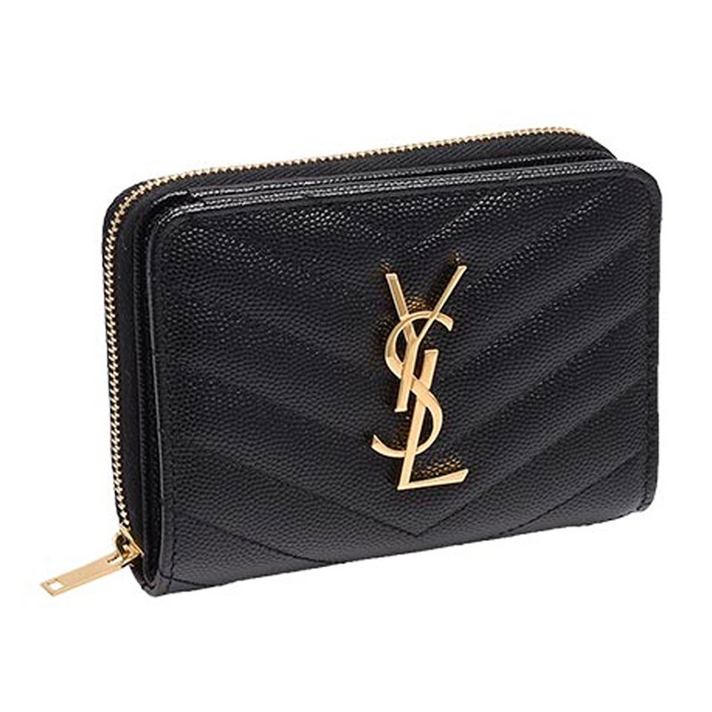 圣罗兰女士斜纹短款配金色logo YISHEHUI海外女士包袋