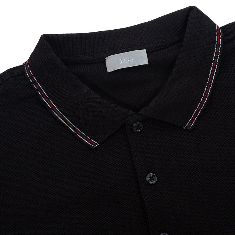dior homme迪奥男士黑色圆领polo衫 YISHEHUI海外T恤