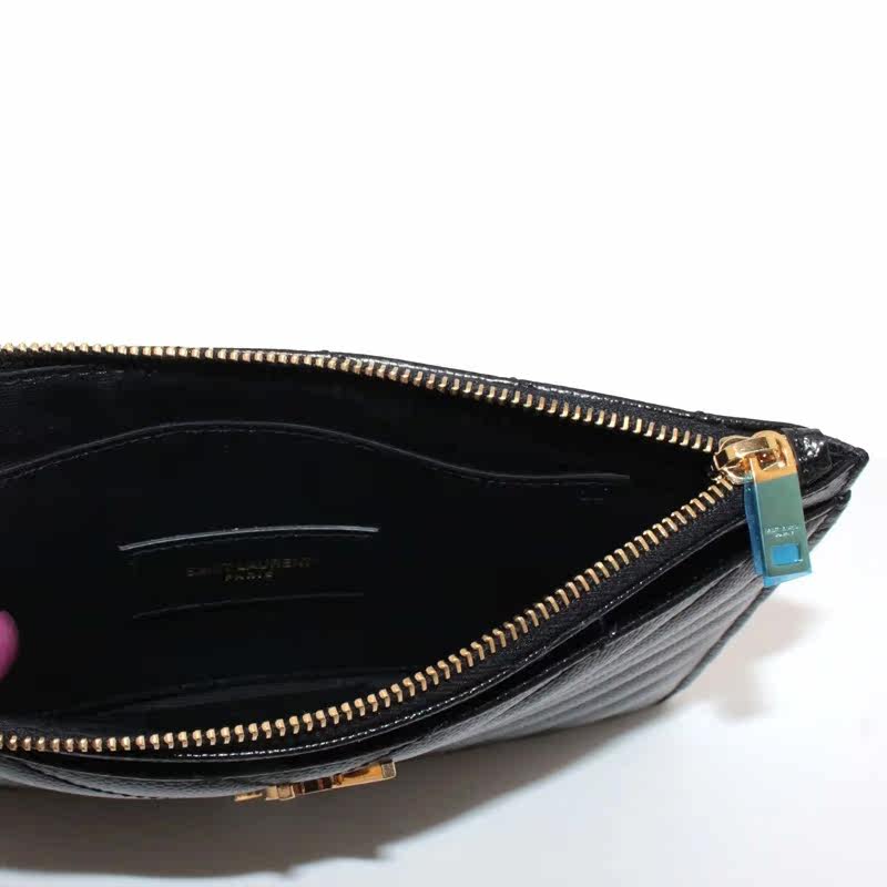 圣罗兰女士黑色手拿包 YISHEHUI海外女士包袋