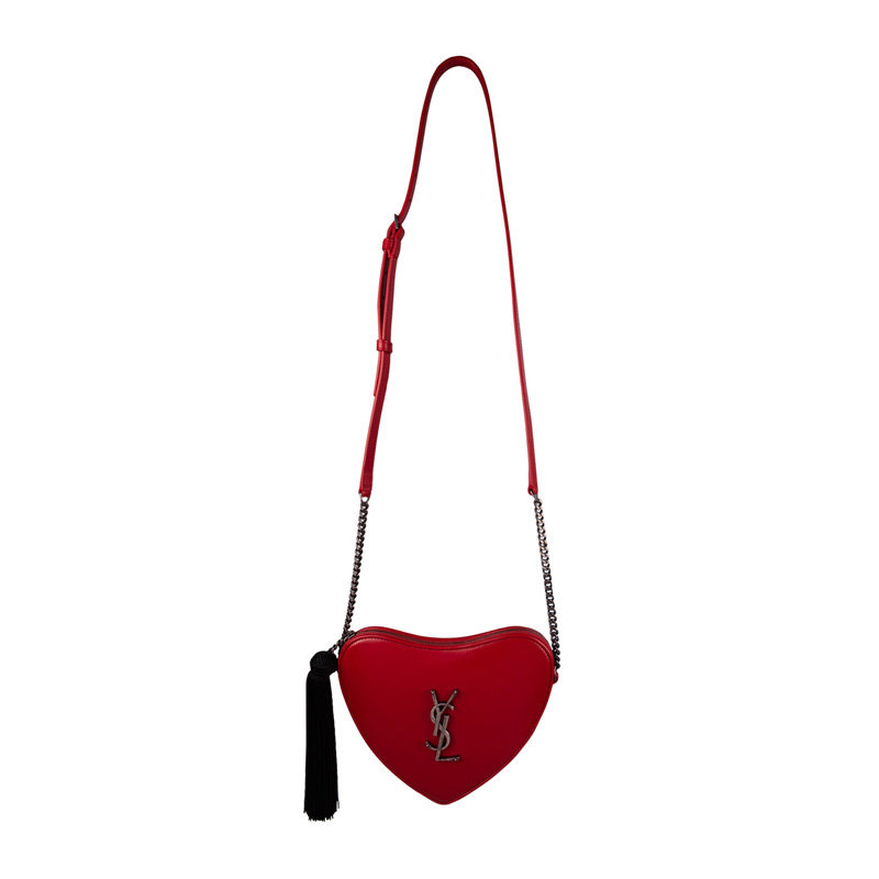 圣罗兰女士红色小牛皮单肩包 YISHEHUI海外女士包袋