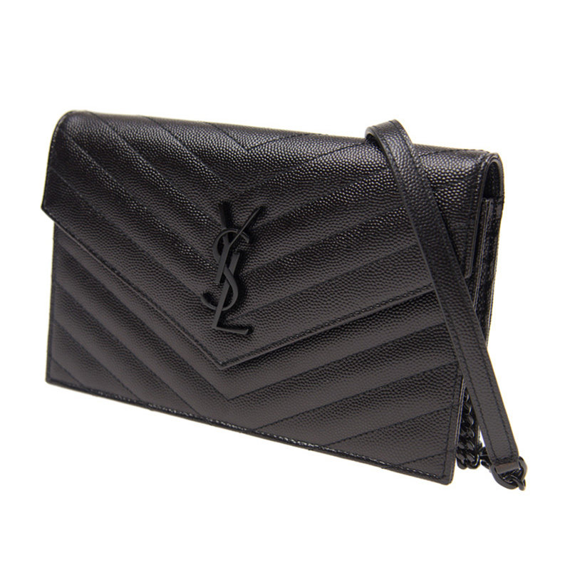 圣罗兰女士黑色牛皮单肩包 YISHEHUI海外女士包袋