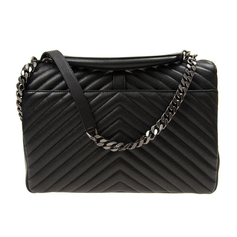 圣罗兰女士黑色牛皮斜挎包 YISHEHUI海外女士包袋