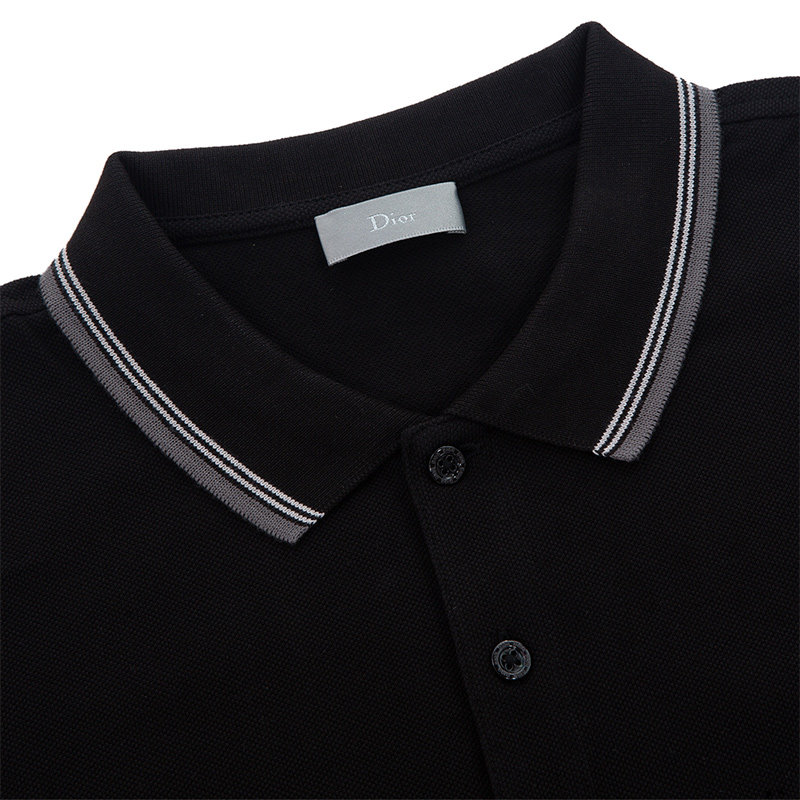 dior homme迪奥新款男士黑色polo衫 YISHEHUI海外T恤