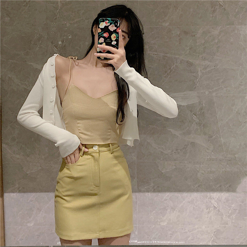 夏季新款性感小吊带+披肩半身裙 森丽顿蕾丝衫/雪纺衫