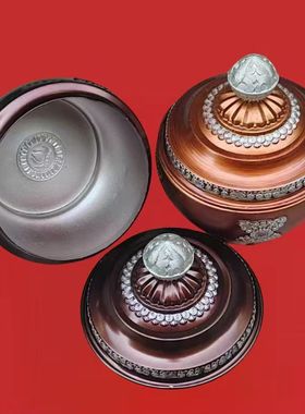 尼泊尔工艺藏式糌粑盒储物罐糖果盒米盒家用摆件