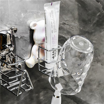 High Face Value Toothbrush Shelf Free Punch Mesh Red Bear Toilet Wash Table Gargling Cup Wall-mounted Shelf Suit