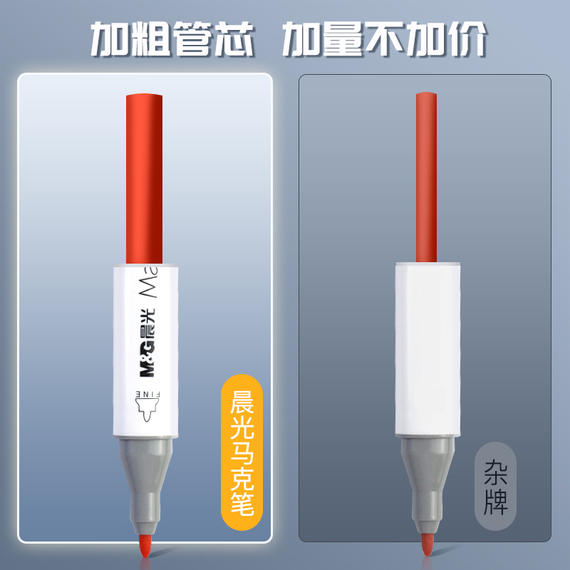 晨光双头马克笔美术生专用酒精性48色油性24色水彩笔小学生专用36色绘画笔72色彩笔儿童无毒可洗软头水性画笔-图1