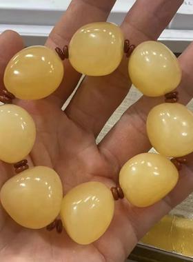 阿富汗玉随形珠大手串 白色随形 青色随形 米黄玉随形珠大手串