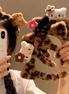 可爱猫咪毛绒发箍洗脸专用头箍女