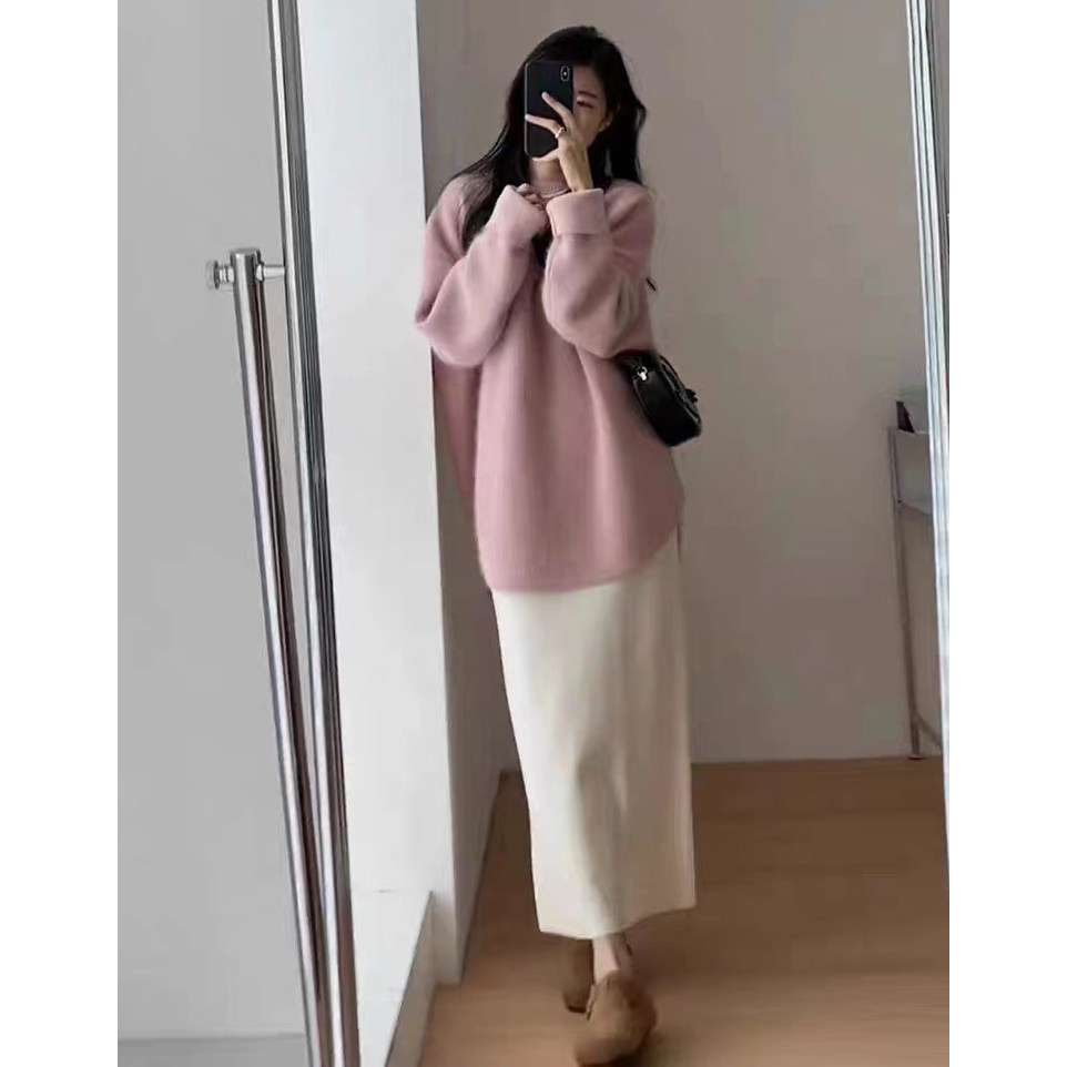 孕妇连衣裙套装时尚中长款粉针织打底内搭毛衣两件套2026新款秋冬,淘宝优惠券,粉丝福利购,淘宝优惠卷