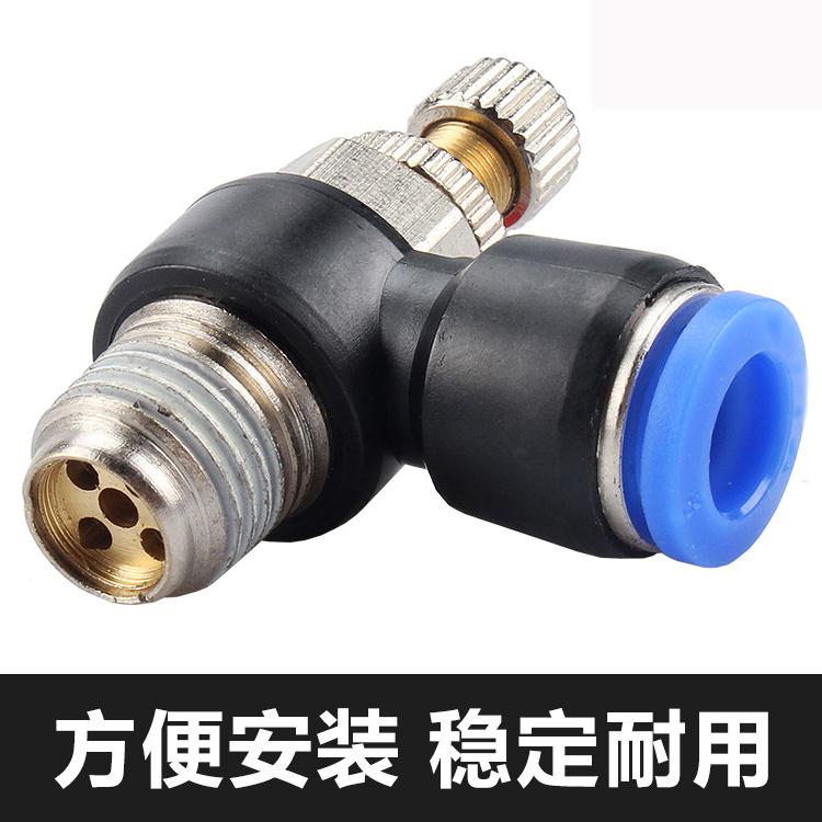 气动气缸调速阀SL8-02可调 节流阀气管接头SL6-M5 SL4-01 SL10-03 - 图0
