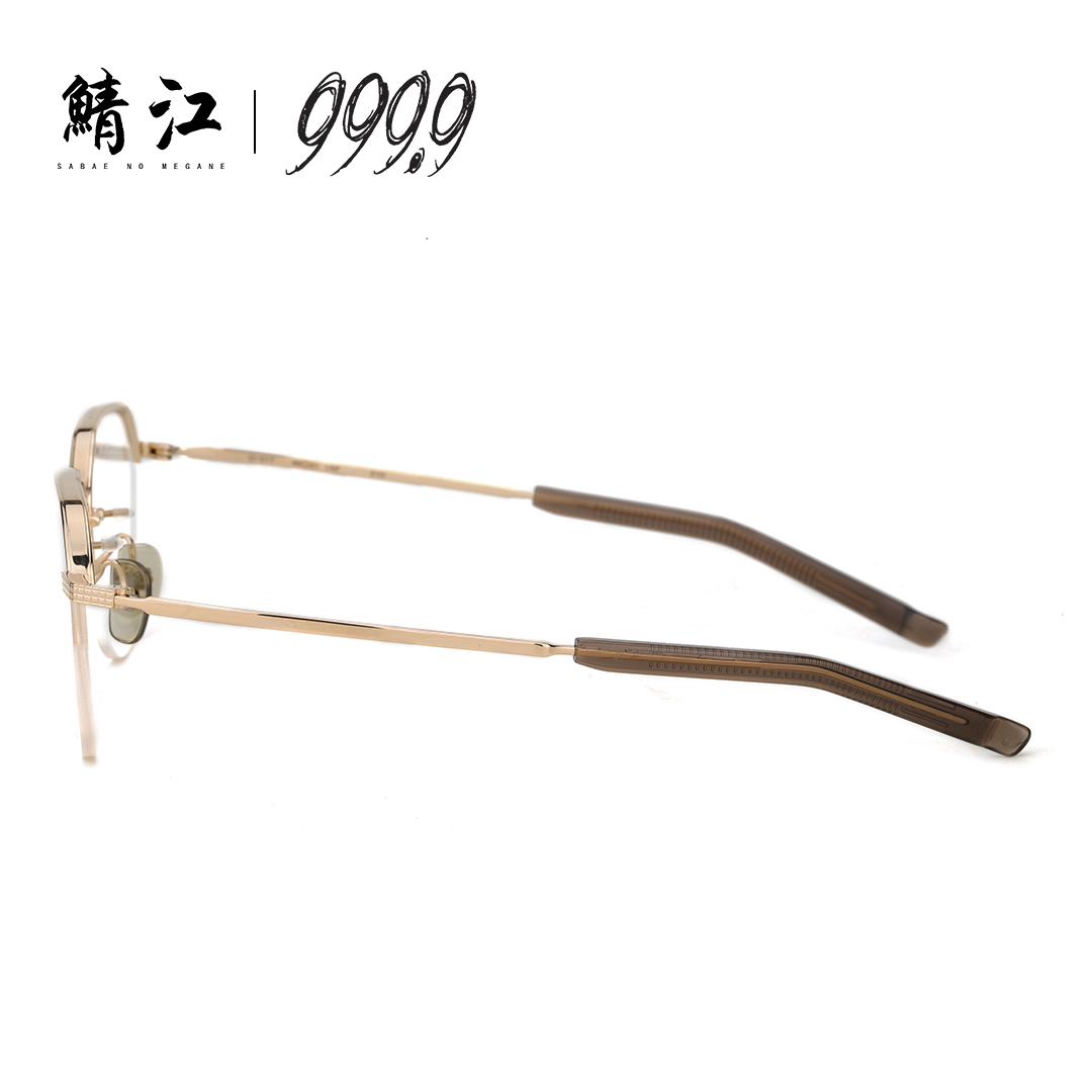 999.9日本手工眼镜框纯钛多边形半框男女商务潮复古日系镜架O-51T - 图0