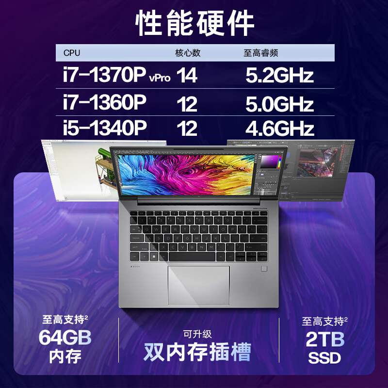 HP惠普ZBook Firefly 战X 13代酷睿处理器14/16英寸学生办公CAD视频剪辑设计师图形设计笔记本电脑 - 图1