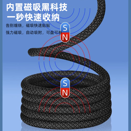 100W磁吸收纳数据线PD快充贴贴线双typec手机平板iPad充电线60w闪冲适用苹果iPhone15华为MacBook车载usb安卓 - 图2