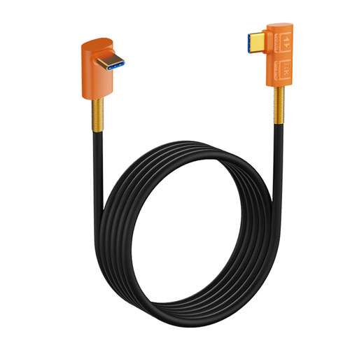 USB4全功能type-c数据线双弯头极细软硅胶线usbc雷电4三PD240w快充40G高速电脑手机高清显示器视频线投屏CTOC - 图0