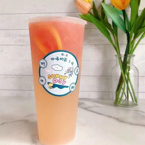 Чайный чай для пациента на питье чашка наклейка десерт молоко молоко чайные бобовые наклейки на чайные чайные