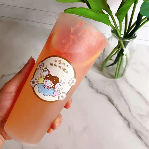 Чайный чай для пациента на питье чашка наклейка десерт молоко молоко чайные бобовые наклейки на чайные чайные