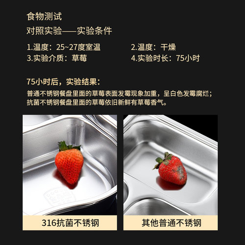抗菌316不锈钢餐盘大人分格防漏快餐盒上班族食堂打饭送饭盒带盖 - 图3