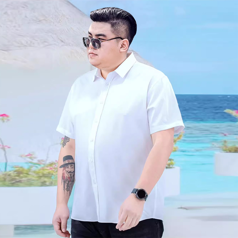 加肥加大男士婚礼伴郎服套装宽松衬衫西裤兄弟装团礼服大码 - 图3