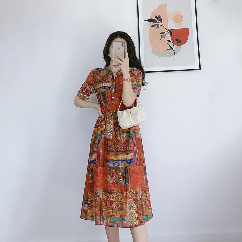 慕衣思真丝连衣裙2021裙子 慕衣思连衣裙