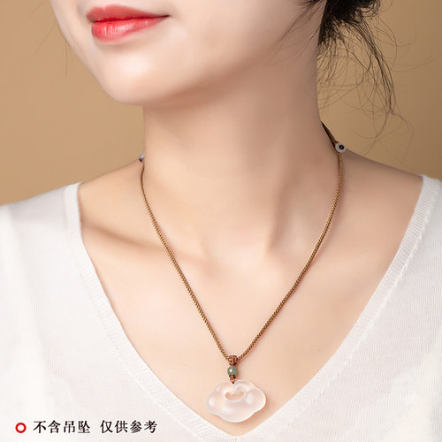 平安扣挂件绳子编绳红绳黑绳项链绳翡翠玉坠玉牌黄金吊坠挂绳挂脖 - 图3