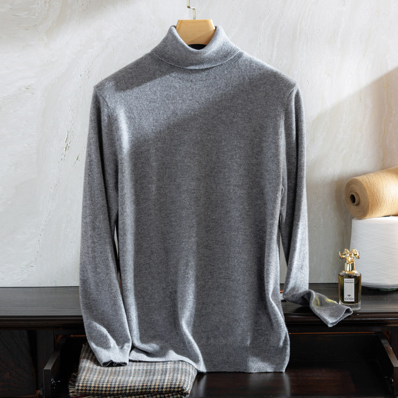 100%纯山羊绒衫男高领秋冬季针织衫打底羊毛宽松翻领中青年潮毛衣,淘宝优惠券,粉丝福利购,淘宝优惠卷