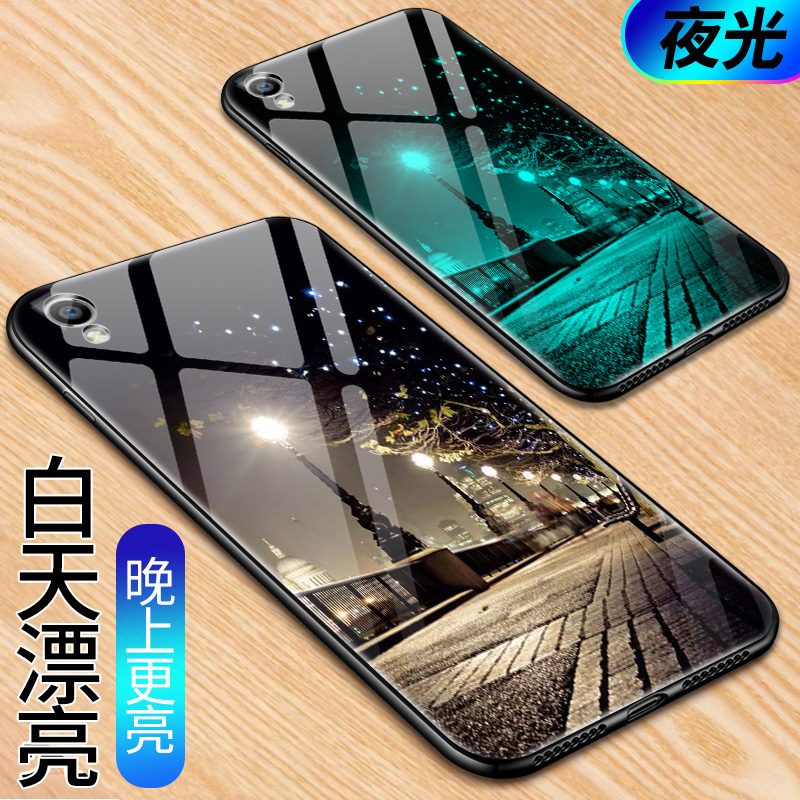 oppoR9plus手机壳oppo r9plusma夜光玻璃0pp0 r9puls硅胶软边硬壳opr opop oppR9Pls R9P男女opppor9pius网红-图2