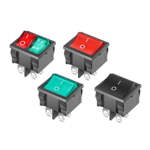 KCD1船型开关开孔19*22mm双联翘板电源开关4脚2档 红绿灯 6A 250V - 图3