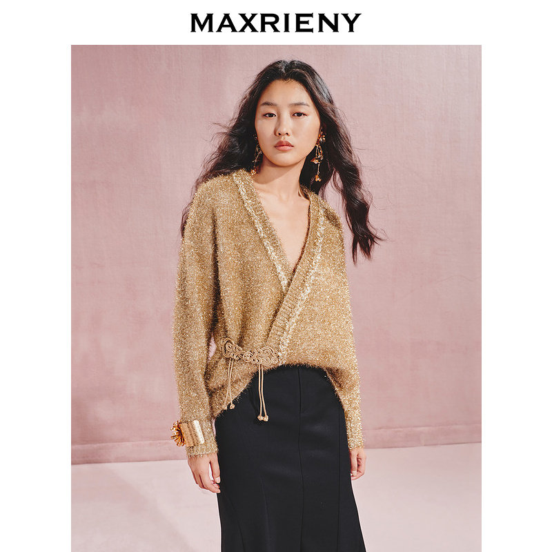 【奥莱】MAXRIENY盘扣装饰系带外套女,淘宝优惠券,粉丝福利购,淘宝优惠卷