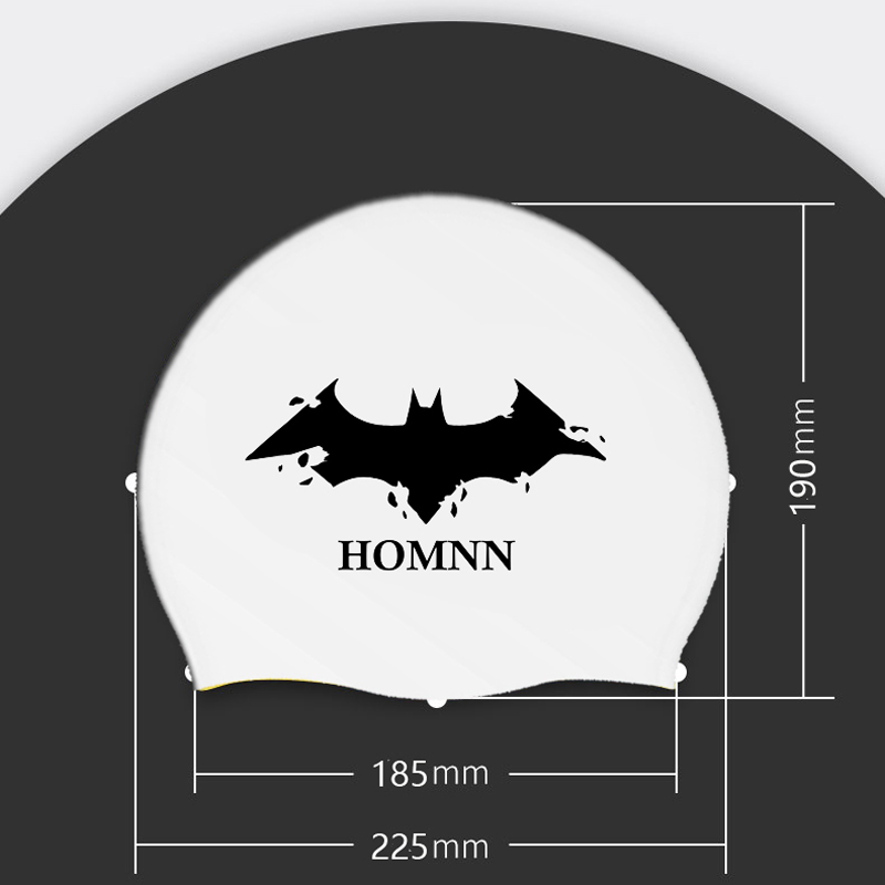 HOMNN泳帽泳镜时尚男 大号蝙蝠硅胶防水护耳舒适高弹游泳帽不勒头 - 图2