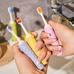 【2支】冰淇淋蛋筒儿童软毛牙刷