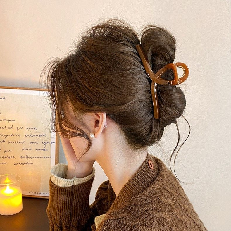 简约气质亚克力大号抓夹女高级感鲨鱼夹发量多盘发发夹后脑勺夹子,淘宝优惠券,粉丝福利购,淘宝优惠卷