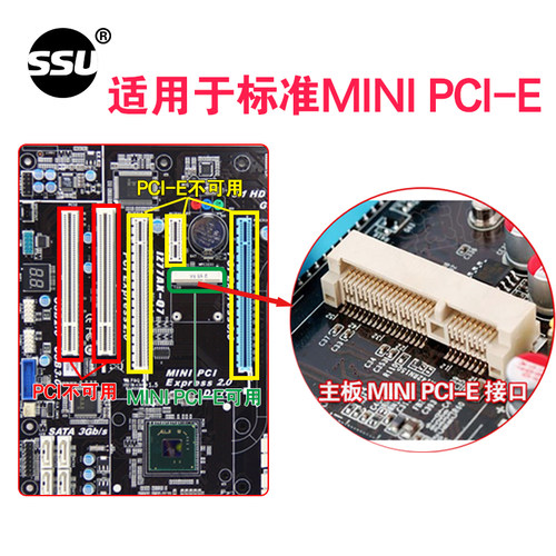 SSU MINI PCI-E千兆网卡迷你PCI-E转RJ45千兆有线网卡台式机1000M独立网卡黑群晖软路由_虎窝淘
