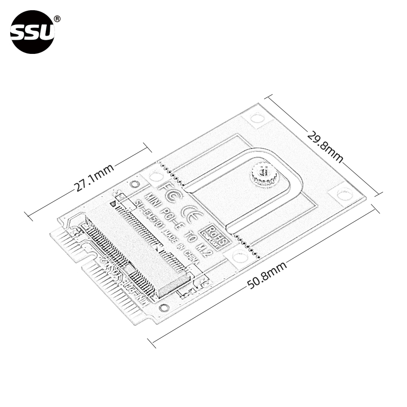 SSU  MINI PCIE转M.2无线网卡模块转接卡NGFF转MINI PCI-E扩展卡 - 图1