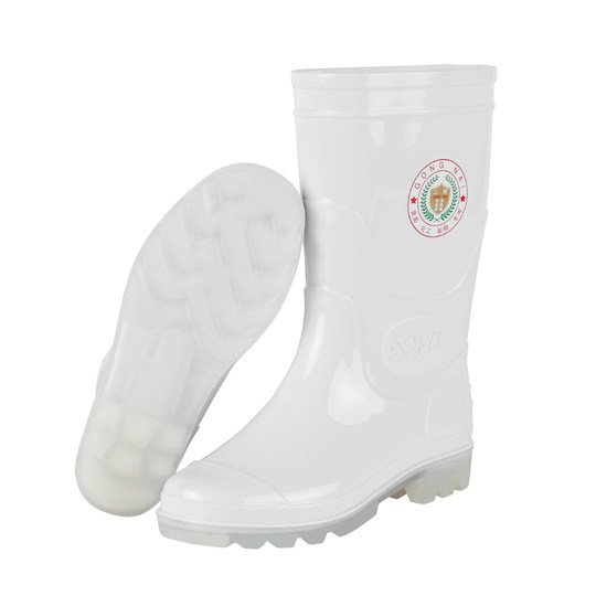White men's and women's mid-top and high-top canteen oil-resistant rain boots