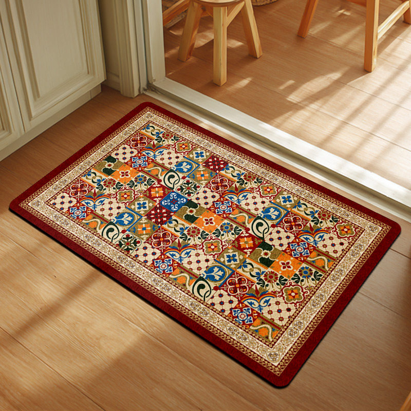 【可定制尺寸】锦绣繁华玄关客厅地垫门口天然橡胶防滑吸水地毯,淘宝优惠券,粉丝福利购,淘宝优惠卷